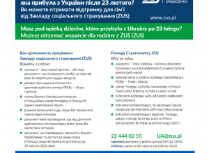 ZUS - Materiały informacyjne dla obywateli Ukrainy